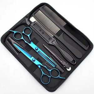 Ensemble professionnel de ciseaux de coiffure, ciseaux à effiler, peignes, couleur personnalisée, acier inoxydable, pour droitiers, manche long, tranchants et de haute qualité - Product Image 1