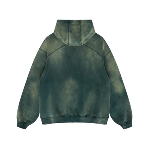 Acid Wash Hooded Pullover Hoodie Unlined Fleece Sweatshirt for Men Vintage Washed Streetwear - Product Image 4