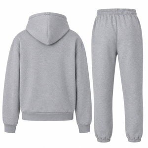 100% Cotton Breathable Mid Weight Autumn Solid Printed Hooded <b>Sweat</b> <b>Suit</b> <b>Women</b> Custom Logo Plus Size 5XL Full-Length Loose Fit - Product Image 5