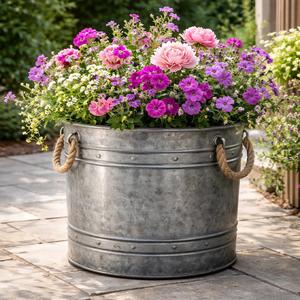 Jardinière ronde en métal doré de luxe, pot de fleurs circulaire géométrique créatif pour centre de table de mariage et décoration de table de fête - Product Image 5