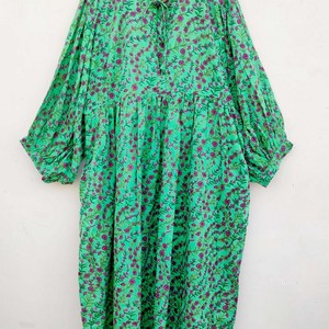 Robe longue en coton faite à la main 100% respirante à rayures, manches longues, col en V, style bohème, décontractée, pour femme, nouvelle collection été 2026 - Product Image 4
