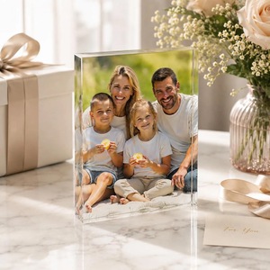 Cadre photo rectangulaire en acrylique transparent 4 couleurs, impression UV, incassable, étanche, sur pied, horizontal, pour table, moderne - Product Image 3