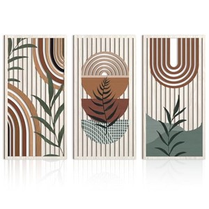 Arte de Pared Bohemio de Madera de Teca Reciclada con Borde Natural y Acabado Quemado, Decoración de Pared Rectangular Hecha a Mano |   Venta al por mayor - Product Image 4