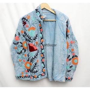 Lote al por mayor de chaquetas bordadas Suzani de algodón TNT, chaqueta étnica tradicional india PARA mujeres y niñas - Product Image 2