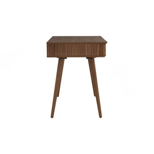 Modern Walnut Home Office Desk with Solid Rubberwood Legs Writing Desk Compact 4ft <b>Study</b> <b>Table</b> Made in Malaysia - Product Image 4