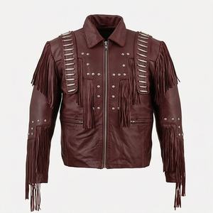 Veste de moto en cuir pour homme NAI-0511A, coupe classique, tendance été, avec fermeture éclair et rembourrage en polyester, couleur personnalisable. - Product Image 1