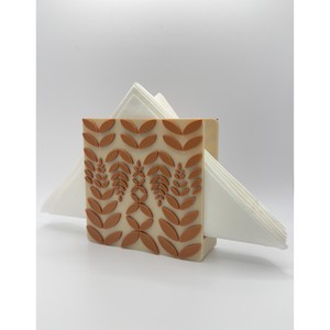 Boîte à mouchoirs en plastique moderne avec motif de feuilles, support décoratif autoportant - Product Image 3