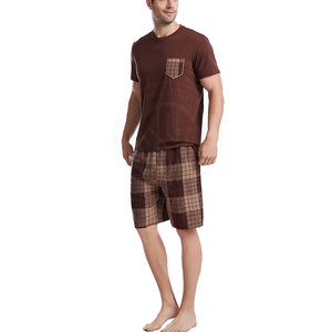 Ensembles courts pour hommes en mélange de coton doux, tenue à manches courtes pour un confort quotidien - Product Image 1