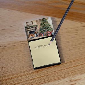 Nuevo inglés Foxhound Cozy Christmas Sticky Note Holder Autoadhesivo Bloc de notas Dispensador recargable Accesorios de escritorio - Product Image 2