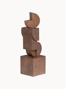 Sculpture de sol en bois abstraite moderne, artisanale, décor artistique personnalisé, ornement géométrique irrégulier pour hall d'hôtel et salon - Product Image 1