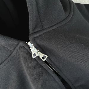 Sudadera con capucha para hombre de la mejor calidad, con cremallera completa, efecto desgastado por el sol, corte holgado, personalizada, transpirable, con estampado, tipo jersey - Product Image 6