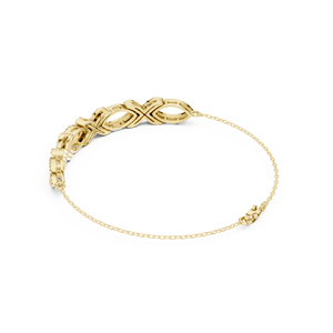 Bracelet à maillons XOXO en or massif avec diamants de laboratoire CVD ronds VVS DEF 9K 10K 14K 18K – Vente en gros - Product Image 3