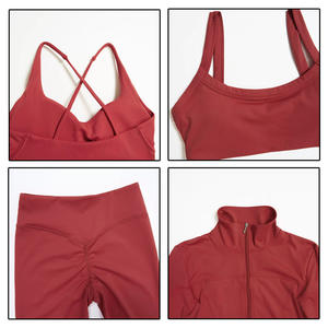 Conjunto Deportivo Mayorista: Top de Yoga, Ropa Deportiva, Conjuntos de Gimnasio y Fitness, Camisetas de Running, Leggings con Efecto Scrunch Butt y Pantalones de Pierna Ancha - Product Image 5