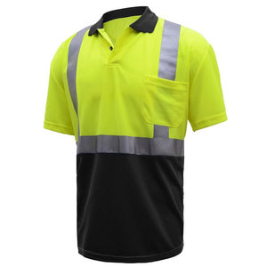 Men Quick Dry Hi Vis Polo T <b>Shirts</b> Roadway Night Reflective Clothing Short Sleeve Safety Workwear Uniform Polo <b>Shirts</b> - Product Image 2