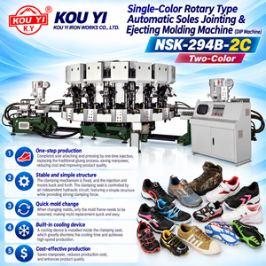 เครื่องฉีดขึ้นรูปพื้นรองเท้าแบบโรตารี่อัตโนมัติ 18 สถานี แบบสองสี สำหรับรองเท้าผ้าใบ/รองเท้าลำลอง - Product Image 1