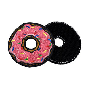 Cute Embroidered Donut Patch Pink Sprinkles <b>Sew</b>-On Applique Round Fabric Badge Fashion Garment Use - Product Image 1