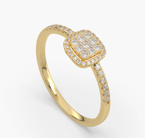 Classic 14KT Gold Natural Vintage Brilliant Cut Filled Diamond IGI Certified Engagement Wedding <b>Ring</b> Fine Jewelry Gift Women - Product Image 4