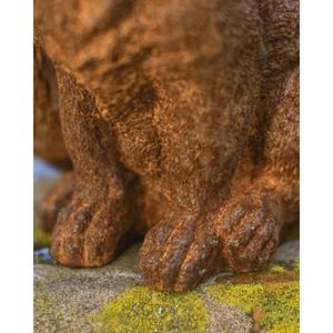 Cast Iron Fox Sculpture Garden Supplies Ground Mount Rust Finish Metal Fox <b>Ornament</b> For Decoration - Product Image 2