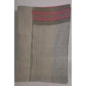 Handmade <b>Indian</b> Floral Kantha Quilt Boho Vintage Cotton Reversible <b>Throw</b> Blanket Bedspread Chic Decor - Product Image 2