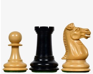 Juego de ajedrez Staunton Nimzovich vintage de 1915–1925 en ébano y madera de boj, Rey de 3.75 pulgadas con estampado en el lado del Rey, al mejor precio - Product Image 5