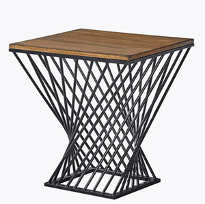 Mesa de Centro de Aluminio y Hierro con Tapa Cuadrada, Tapa de Aluminio Fundido Hecha a Mano para Sala de Estar - Product Image 4