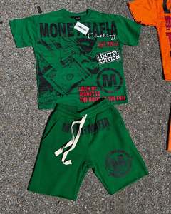 New in Men's Breathable Summer Twin <b>Set</b> 100% Cotton <b>Knitted</b> Streetwear Short Tracksuit T-Shirt and Shorts Made in Pakistan - Product Image 4