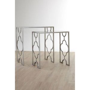Juego de mesas nido decorativas de metal con acabado negro para ideas elegantes de arreglos de muebles en la sala de estar - Product Image 6