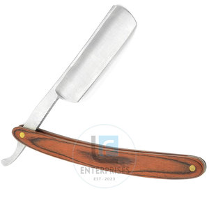 Wholesale High Grade Stainless Steel <b>Straight</b> Shaving <b>Razors</b> with Wood Handle Custom Made for Barber Shops - Product Image 2