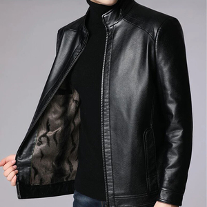Chaqueta de Cuero PU para Hombre Waqar Teez 2025, Diseño Personalizado, Corte Ajustado, Largo Regular, Transpirable, Secado Rápido, Cuello Alto, Cierre de Cremallera - Product Image 3