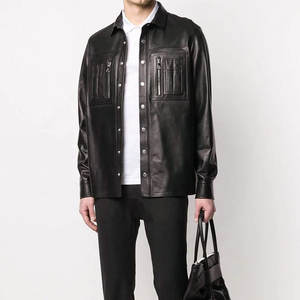 Camisas de Cuero para Hombre, Estilo Clásico, Tela Suave, Ajuste Cómodo, Material Premium, Perfectas para Uso Diario Informal - Product Image 1