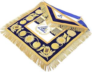 ผ้ากันเปื้อนสำหรับอาจารย์ผู้เชี่ยวชาญระดับสูง รุ่น Past Grand Thrice Illustrious Master Royal & Select Masters ตามมาตรฐานภาษาอังกฤษ - กำมะหยี่สีน้ำเงินและสีทอง - Product Image 2