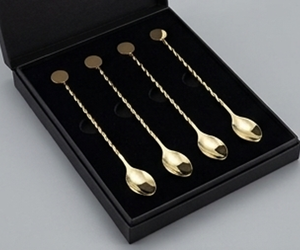 Cuchara Mezcladora de Cócteles de Acero Inoxidable Pulido Dorado Premium, Diseño Minimalista, Herramienta Duradera para Mezclar Cócteles - Product Image 6