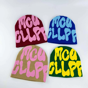 Premium Knitted Beanies Custom Logo Winter <b>Cap</b> Warm Soft Acrylic Beanie Hat For <b>Men</b> Women Streetwear And Branding - Product Image 4