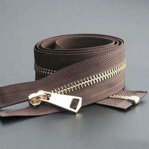 Fermeture éclair métallique personnalisable à glissière coulissante, disponible en différentes tailles, avec logo écologique, pour pantalons, sacs et vêtements - Product Image 1