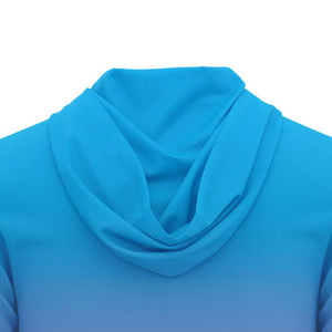 Hooded Long Sleeve Soccer Jersey Gradient Color Sublimated Moisture Wicking Unisex Adult Summer Apparel - Product Image 6
