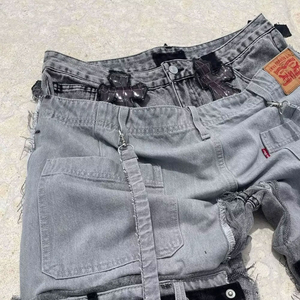 กางเกงยีนส์ผู้ชายสไตล์ฮิปฮอปยอดนิยมกางเกงยีนส์ทรงหลวมจากปากีสถานกางเกงยีนส์เดนิมใส่ทำงานขายส่ง - Product Image 6