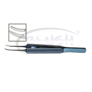 Pinzas de Sutura Catalano con Ranura en V de 0.5mm, Curvadas, de Titanio, Instrumento Microquirúrgico Oftálmico de Blush Surgical - Product Image 3