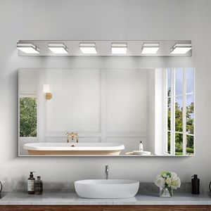 Applique murale moderne en chrome à LED pour salle de bain, design élégant et minimaliste, 6 lumières, économe en énergie et facile à installer - Product Image 4