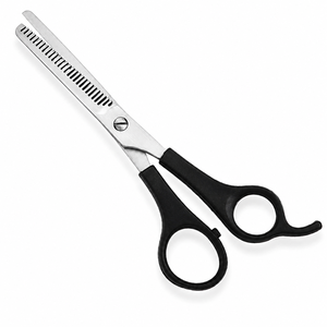 Black Plastic <b>Handle</b> Hair Thinning Scissors Professional Texturizing <b>Shears</b> Stainless Steel Barber Salon Scissors - Product Image 1