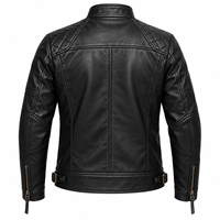 Blouson Moto Homme 2026 en Cuir de Vachette Véritable Noir Respirant Coupe Slim Col Montant Fermeture Éclair Style Motard Hiver