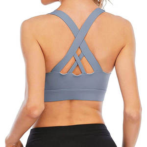 Soutien-gorge de sport pour femme en matière de haute qualité, idéal pour le yoga, les entraînements et la gym, couleur unie. - Product Image 3