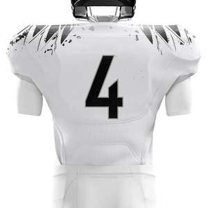 Ensemble de pantalon et maillot de football américain en polyester durable, coupe régulière, grandes tailles, vêtements d'équipe personnalisés, col en V - Product Image 3