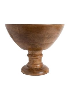 Vintage Wooden Bowl with Stand Natural Serving Bowl for Salad Fruits Popcorn Pasta - Product Image 1