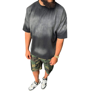 T-shirt délavé en coton premium, teinture au soleil, coupe ample et décontractée, tendance rétro streetwear. - Product Image 6