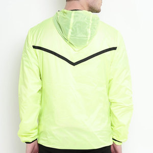 Veste matelassée coupe-vent jaune fluo pour homme avec fermeture éclair, style sportif, vêtements d'extérieur pour le printemps, vestes en nylon - Product Image 3