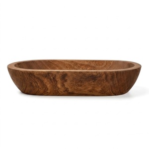 Vente en gros de bols à pâte en bois écologiques pour la fabrication de bougies, sculptés à la main, décoration rustique de style farmhouse, centre de table, bol à fruits - Product Image 1