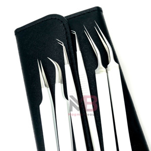 Pinzas Profesionales para Extensión de Pestañas con Punta de Fibra Blanca y Logotipo Personalizado, Material de Acero Inoxidable Sostenible - Product Image 4