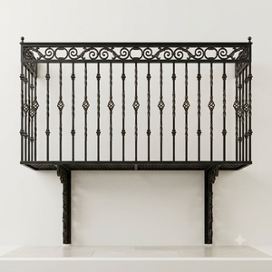 Rampe de balcon traditionnelle en fer forgé ; assemblage DIY, résistante à la rouille pour usage extérieur. - Product Image 1