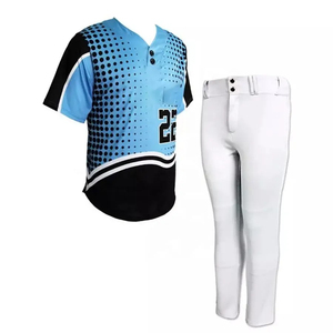 Ensemble de maillots de baseball personnalisés OEM sublimés pour hommes, impression personnalisée, manches courtes, 100 % polyester, pantalon respirant, coupe classique - Product Image 2