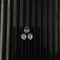 Lot de pierres précieuses en pierre de lune arc-en-ciel blanche naturelle, taille poire facettée, calibrées 68 mm, pour la fabrication de bijoux